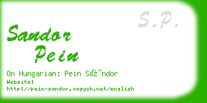 sandor pein business card